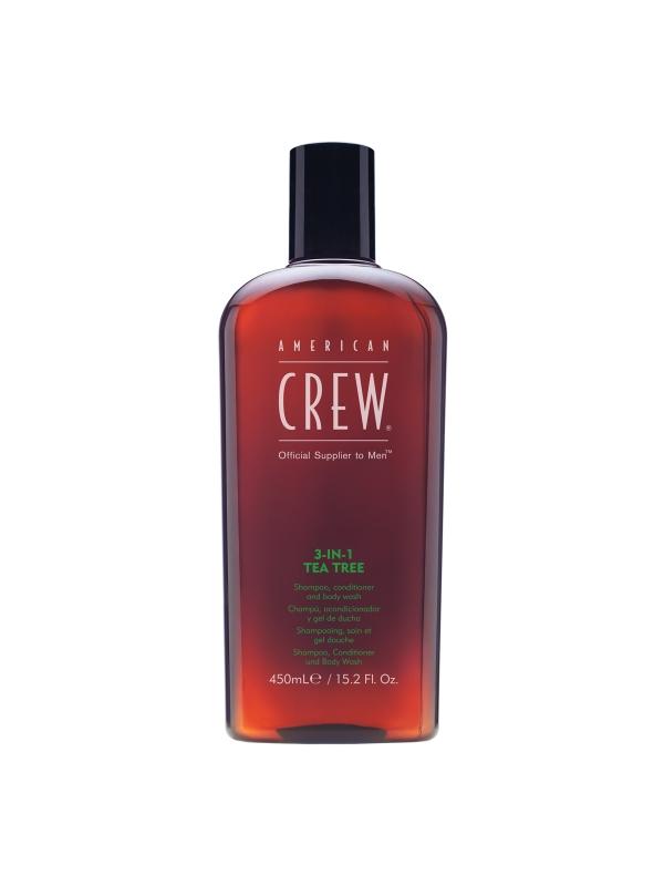 American Crew 3-IN-1 Tea Tree Shampoo, Conditioner, Body Wash