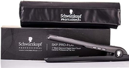 SCHWARZKOPF Pro Flat Black Diamond Digital Ceramic Flat Iron - 1" inch